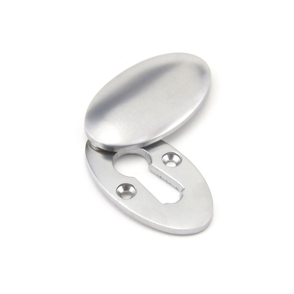 From the Anvil Oval Escutcheon and Cover - Satin Chrome